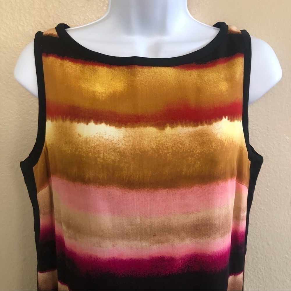 Ann Taylor Women’s Watercolors Stripes Sleeveless Shift Dress Size 4 - Picture 4 of 12